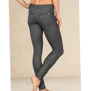 Athleta | EUC Slim Tech Denim Like Leggings Pants Black Gray Size 2 Tall